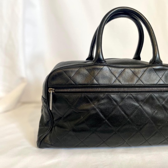 Authenticated CC Black Leather Bowling Bag - Picture 9 of 16